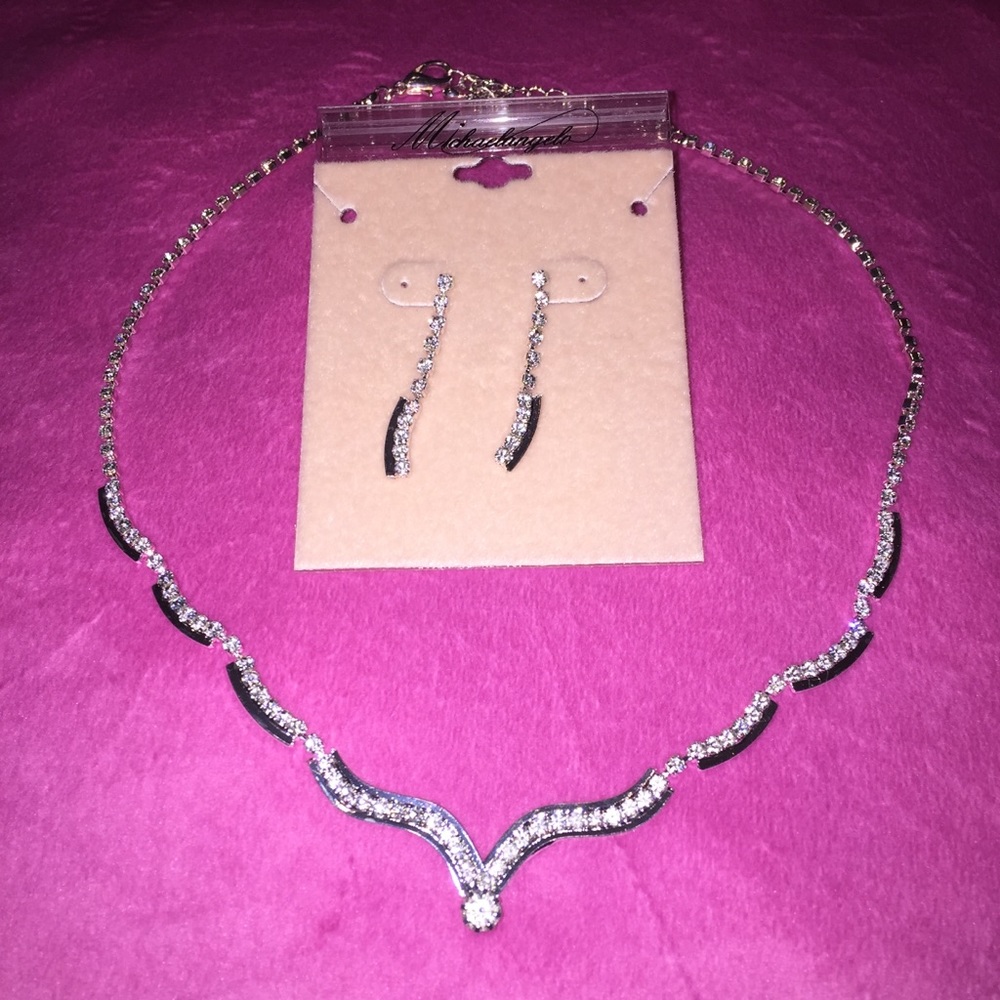 Crystal necklace and earring set by Michaelangelo